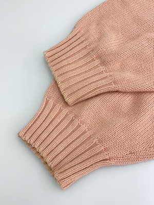 DAIRIKU Knit Sweater Pullover Heart (Thin FREE Cotton Pink