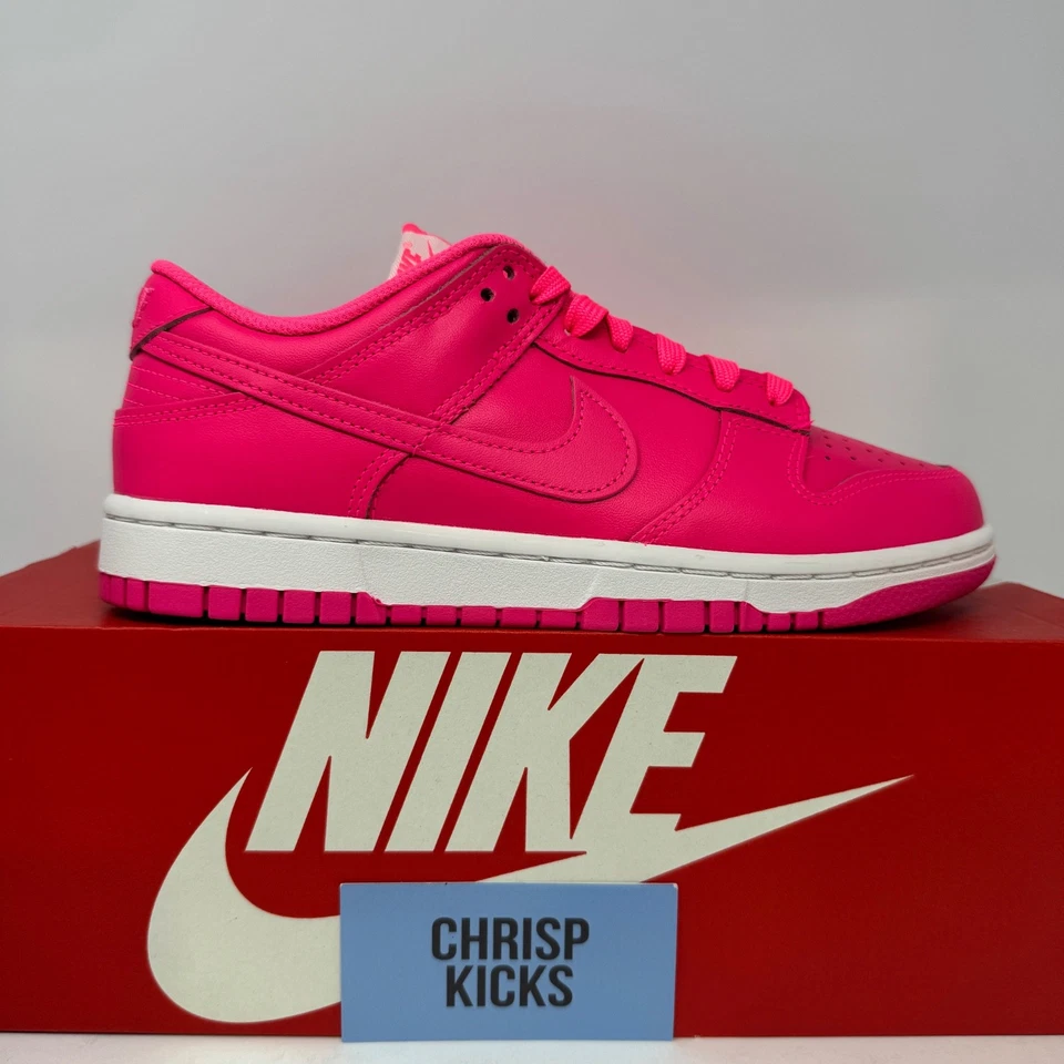 Nike Dunk Low Hyper Rosa Blanco Zapatos Para Mujer/GS Jóvenes Tallas DZ5196-600 Totalmente Nuevos Foto 2 de 4