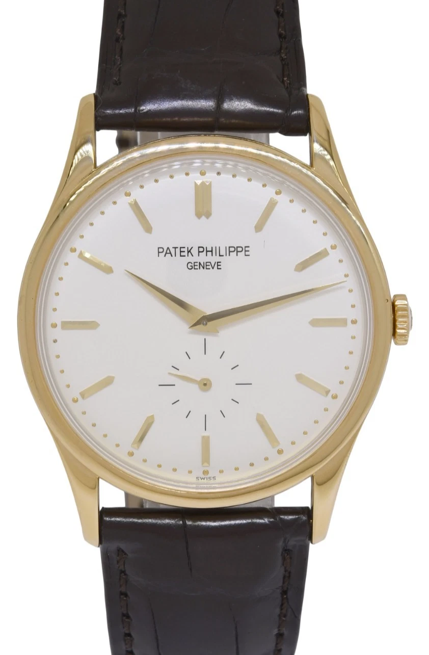 Patek Philippe — Patek Philippe 5196 Calatrava 18k Yellow Gold Mens 37mm Manual Watch 5196J