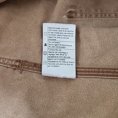 Carhartt Bib Overalls Mens 38x32 Tan 102987-211 Knee Thrashed Trashed Distressed - Picture 21 of 23