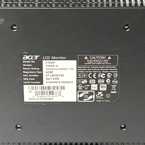 Acer X163W Breitbild-VGA-LCD-Monitor 15,6" 1366 x 768 @ 60 Hz - Bild 7 von 10