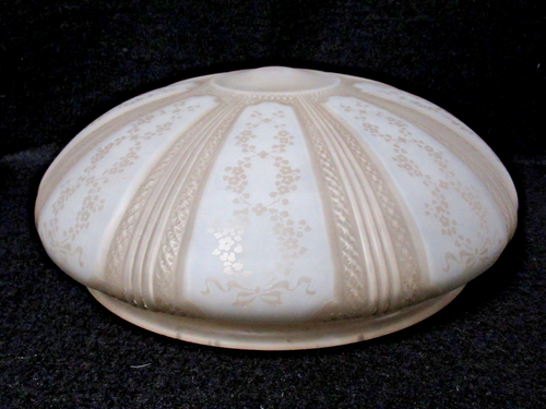 DECO BICOLOR SATIN GLASS LAMP SHADE FOR CEILING FIXTURE CHANDELIER 12" FITTER