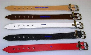1 Befestigung Lederriemen weiss Leder 2,0 cm x 24,0 cm lang Befestigungsriemen