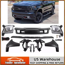 Front Lower Bumper Assembly w/ Fog Lights For 2019-2021 Chevy Silverado 1500