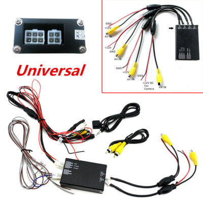 Universal Car 4-Way Video Switch Parking Camera Image Split-Screen Control Box