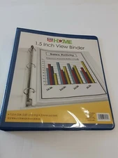 Rite Aid Home Blue 1.5 Inch Clear View 3-Ring Binder W/2 Inner Pockets NEW!