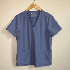 FIGS Women M Vapor Blue Casma Scrub Top Discontinued Color Medical Hospital