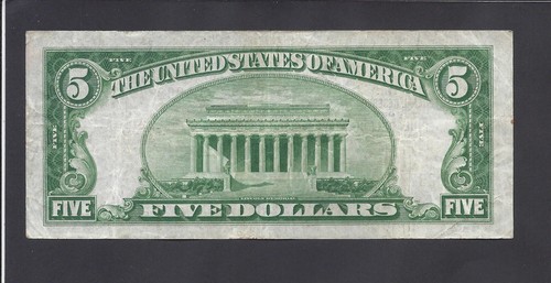 1929 $5 @ FEDERAL RESERVE BANK NOTE @ PHILADELPHIA @ - Picture 2 of 2