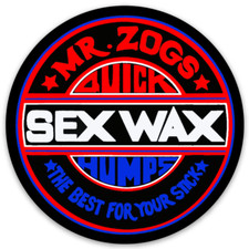 Mr Zog's Sex Wax Patriotic Red White  Blue Die Cut Round STICKER 