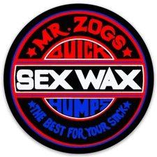 Mr Zog's Sex Wax Patriotic Red White & Blue Die Cut Round STICKER!