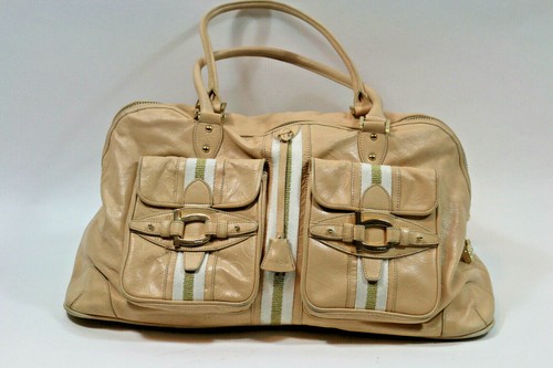 BEBE Weekender Nude Beige Bag Gold 