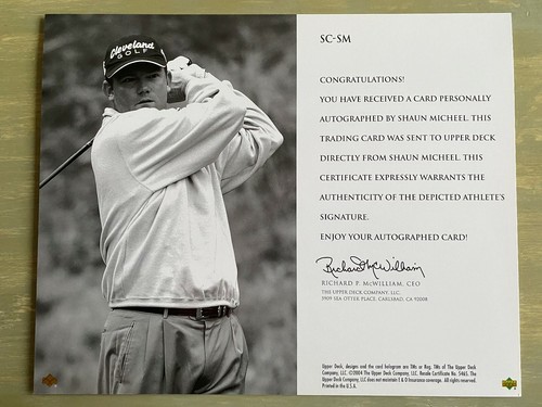 2004 Upper Deck SP Signature Signs of a Champion 8x10 Golf Auto Shaun Micheel - Picture 2 of 2