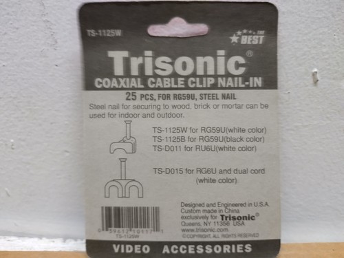 Trisonic 25 Piece Nail & Clip Installation Kit for RG59U Coaxial Cables - Picture 4 of 4