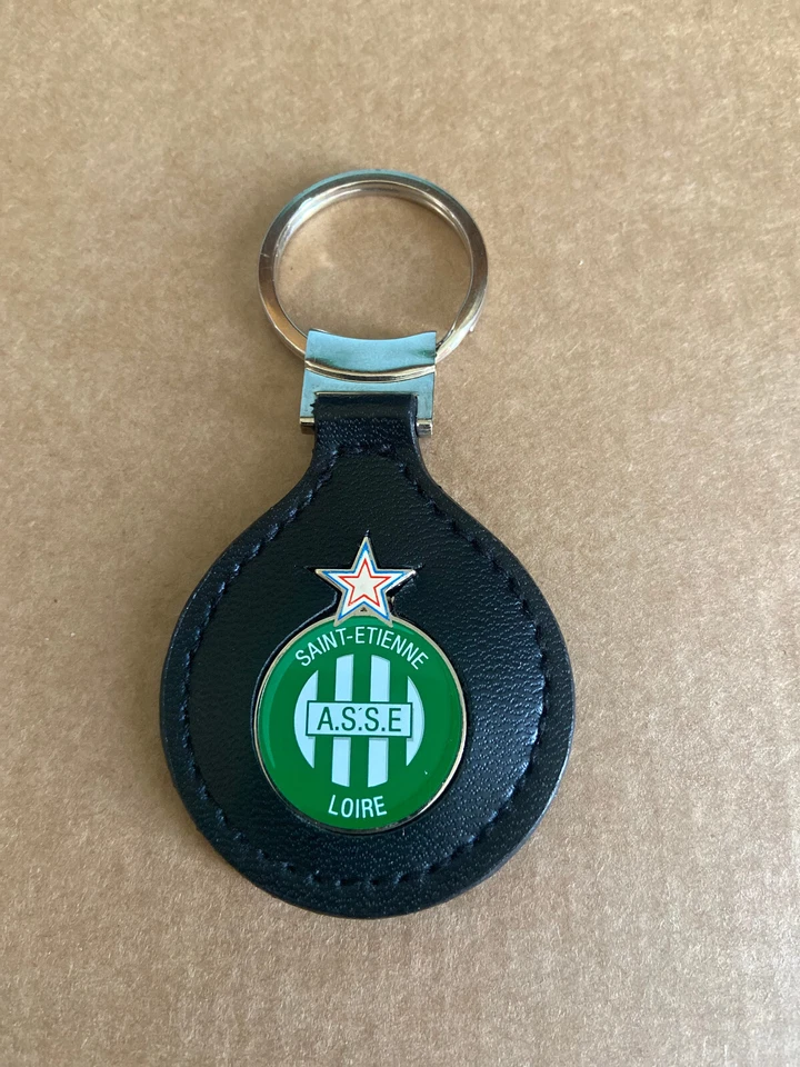 Football porte clés cuir ASSE St Etienne Loire Verts Green Angels Magic Fans Kop - Photo 1/2