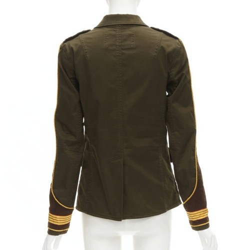 DSQUARED2 2021 green cotton military officer corduroy  utility jacket IT36 XS - Picture 5 of 10