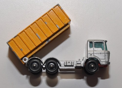 Matchbox Lesney N° 47 DAF Tipper Container Truck 1-75 argento scala 1:94 1969 - Foto 5 di 9