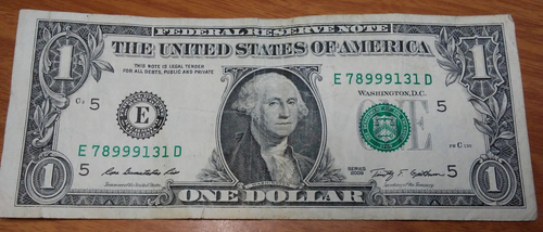 2009 One Dollar Bill Note Mis-Cut and Off-Center Treasury Seal Error - Picture 2 of 11