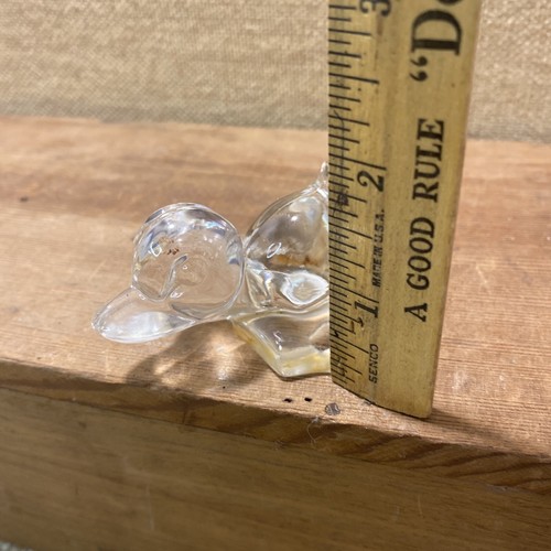 Vintage Clear Glass Duckling Duck Art Glass Paper Weight Cute - Picture 2 of 7