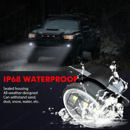 Pair 4" inch Round Bumper LED Fog Lights For 2005 2006 2007 2008 Dodge Magnum US - Picture 10 of 16