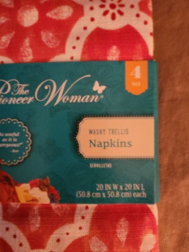 Brand New Pioneer Woman Washy Trellis Napkins Set of 8! - Picture 3 of 4