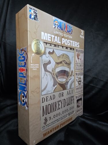One Piece Limited Edition Metal Wanted Poster 3 Pack Collection Dead Or Alive - Picture 2 of 5