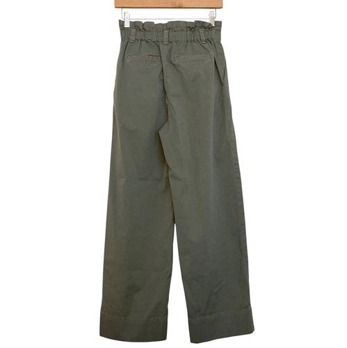 EVERLANE The Paperbag Pant Womens XS Thyme Green Wide Leg High Rise Ankle - Picture 8 of 12