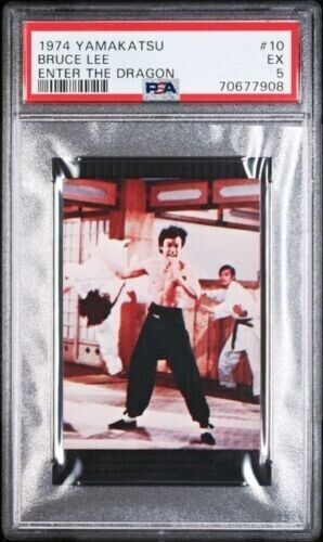 1974 Yamakatsu Towa Enter the Dragon #10 Bruce Lee RC Rookie PSA 5  VG - VG/EX - Picture 1 of 2