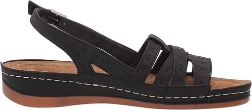 Easy Street Women's Kehlani Slingback Wedge Sandals, Black Size 8W - Bild 2 von 7