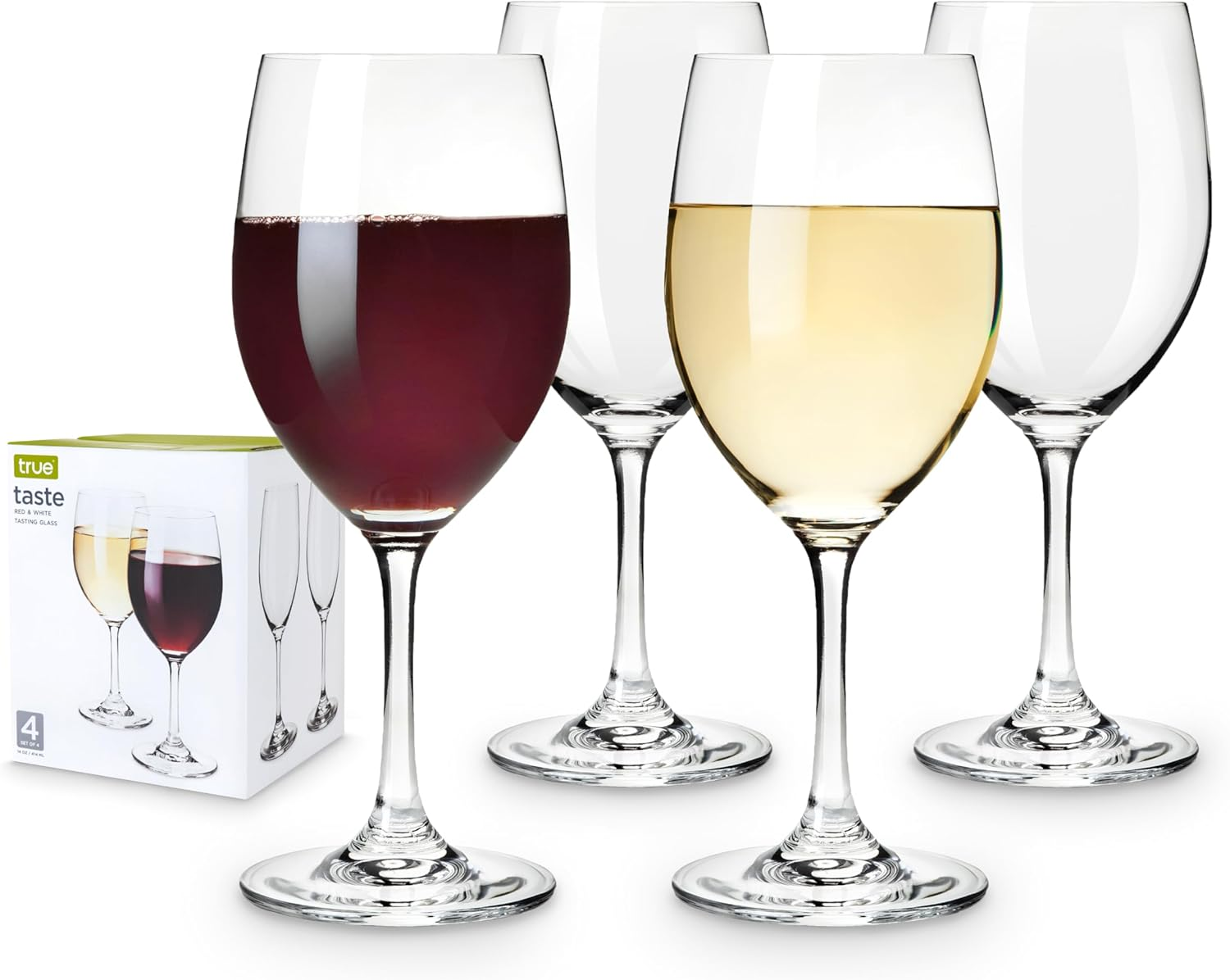 Stemmed Wine Glasses, Lead-Free Crystal Glassware for Red and White Wine, Dishwa