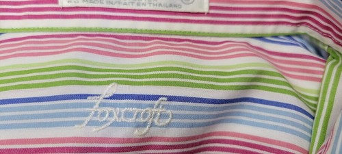 Blusa Clásica FOXCROFT 4 Colores a Rayas Manga Larga Sin Arrugas Talla 8 - Usada en Excelente Condición - Imagen 6 de 7