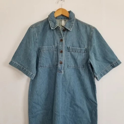 NWT Future Collective Denim Dress Size Medium - Picture 3 of 9