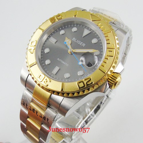 BLIGER Luxury Automatic Men Watch Gold Coated Sapphire Glass MIYOTA Movement - Picture 7 of 9