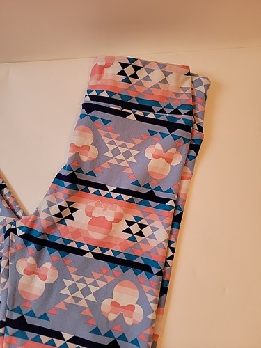 LuLaroe One Size Minnie Mouse Aztec Stretch Leggings Pink Blue - Bild 2 von 10