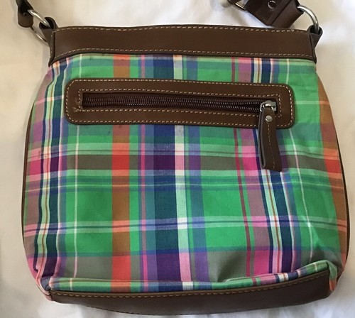 Chaps Ralph lauren Green Plaid Shoulder Bag crossbody Women's purse multicolor - Picture 7 of 16