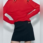 Zara Black Mini Skirt with Gold Button Detail NWT XXL — photo 8