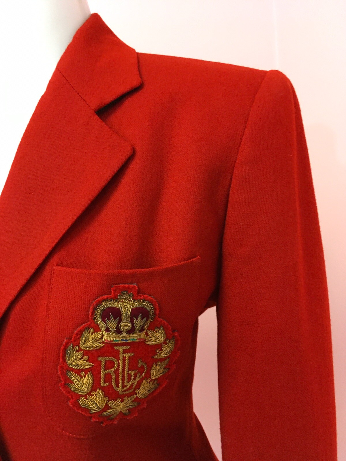 Ralph Lauren 4 4P Petite CREST Red Designer Long … - image 4