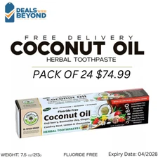 24-Pack ~ Al-Riyan, 10 in 1 Coconut Oil Flouride-Free, Herbal Toothpaste, 7.5 oz