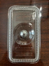 Vintage Hazel Atlas Ribbed Refrigerator Storage Glass Cover approx. 9”x5”