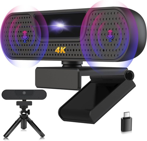Computer Webcam Kamera 4K mit Mikrofon und Stativ Privat für PC Desktop B388 - Bild 1 von 7