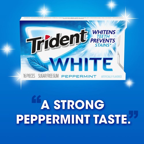 Trident White Peppermint Sugar Free Gum, 16 Count (Pack of 9) - Picture 9 of 9