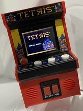 TETRIS Electronic Handheld Tabletop Game - Basic Fun Cabinet #18 09596 Tested_