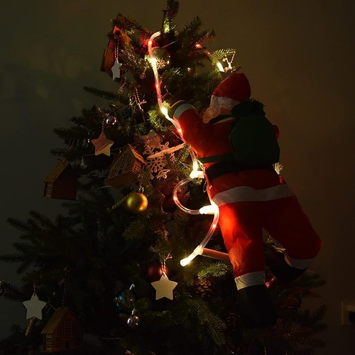 Santa Claus Climbing Rope Ladder Doll with LED Light & Remote Control - Picture 4 of 5