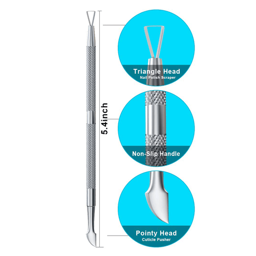 Cuticle Pusher Nail Gel Polish Remover Manicure Pedicure Tools Stainless Steel - Picture 2 of 6