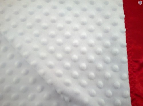 Manta Bebé Borde Satinado Franela Minky Navidad Rojo Blanco Perro Copo de Nieve 30"x36 - Imagen 7 de 8