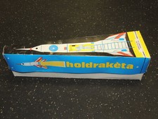 Tin Litho Wind Up Spaceship Moon Rocket Toy Holdraketa Interkosmos Hungary CCCP