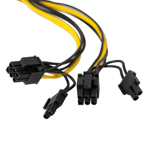 PCIe Power Splitter Cable 6pin to Dual 8pin 6+2pin Adapter for GPU Video Card - Picture 4 of 7