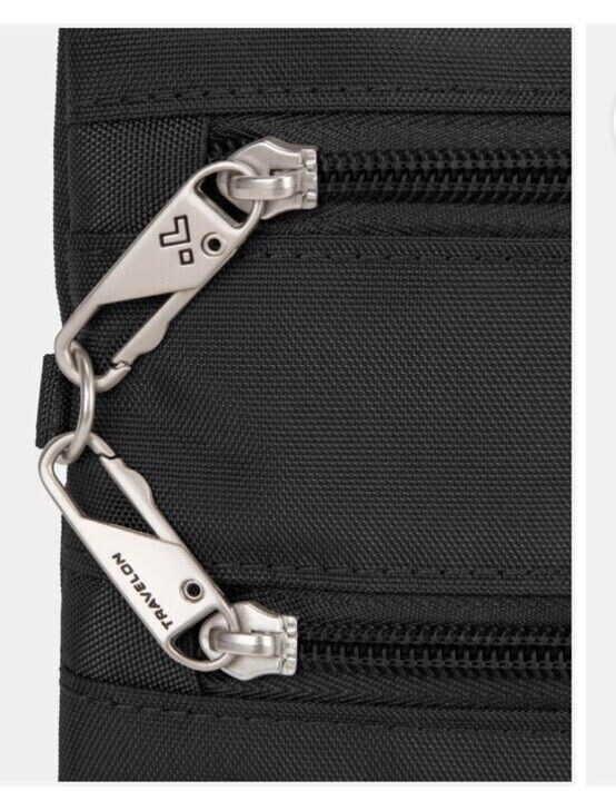 Travelon Classic Slim AntiTheft DoubleZip Crossbody Bag Black eBay