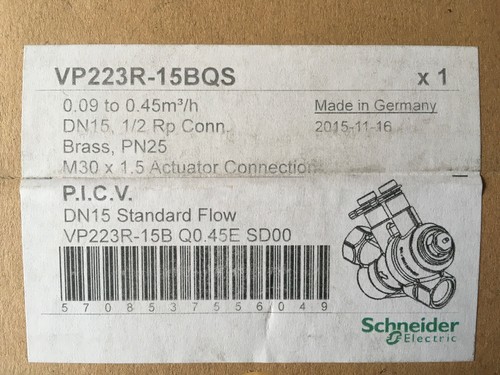 PRESSURE INDEPENDENT BALANCING & CONTROL VALVE DN15 Schneider VP223R-15BQS - Picture 3 of 3