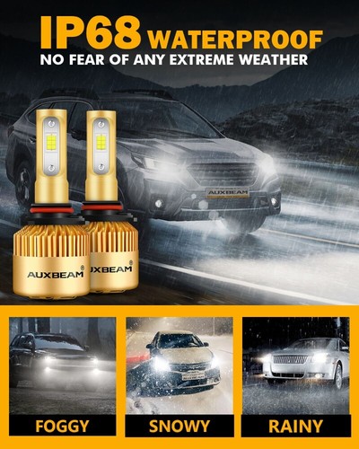 AUXBEAM S3 9005 HB3 9006 HB4 LED Headlights High Low Beam 72W 8000LM White CSP - Picture 7 of 12