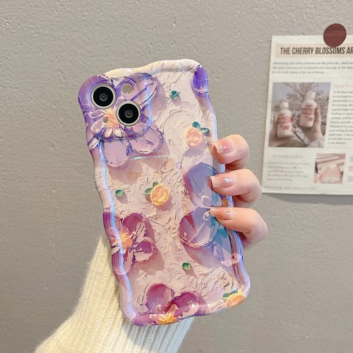 Oil Painting Flower Phone Case w/ Beaded Chain For iphone 15 14 Plus 13 Pro Max - Picture 6 of 37